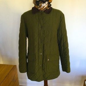 Lauren RL Quilted Short Coat in Hunter Green